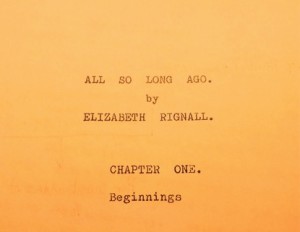 All So Long Ago by Elizabeth Rignall, the autobiography of a successful working-class woman born at the end of the nineteenth century.